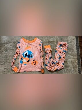 Disney Girls' Pink with Orange Pumpkin Accent Pajamas - Halloween